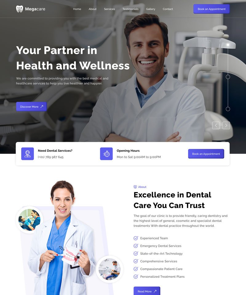 Mega Dental – Dentist Website